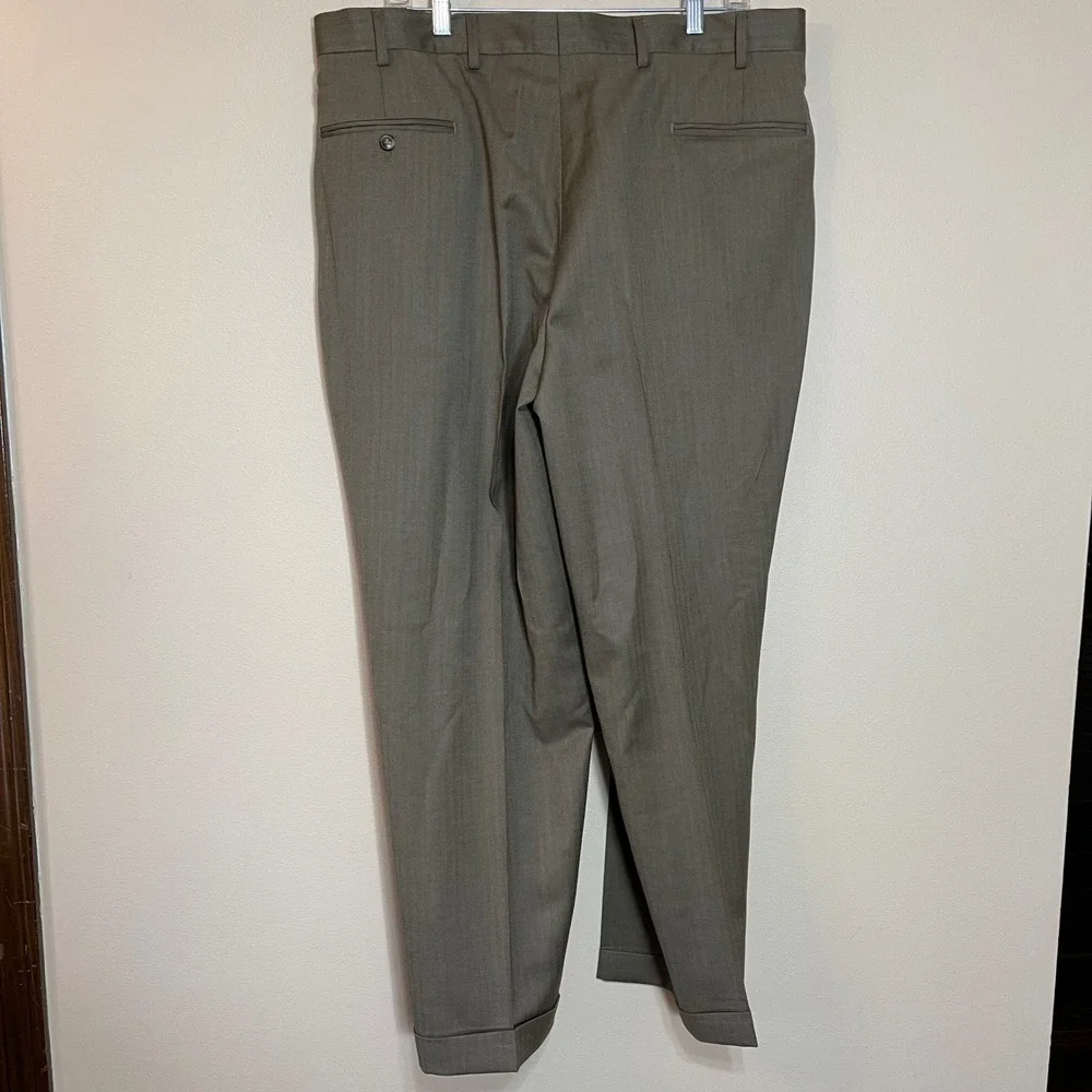 Jos. A. Bank‎ Executive Collection Brown Herringbone Wool Dress Pants 38W 29L
